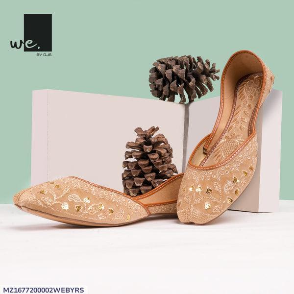Women's Canvas Thread Work Formal Slip-On Khussa