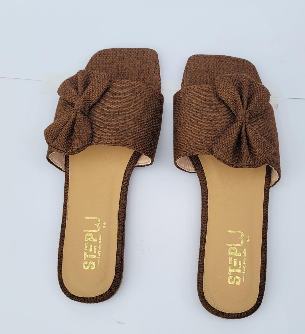 Elegent Women's Brown Rexine Flats
