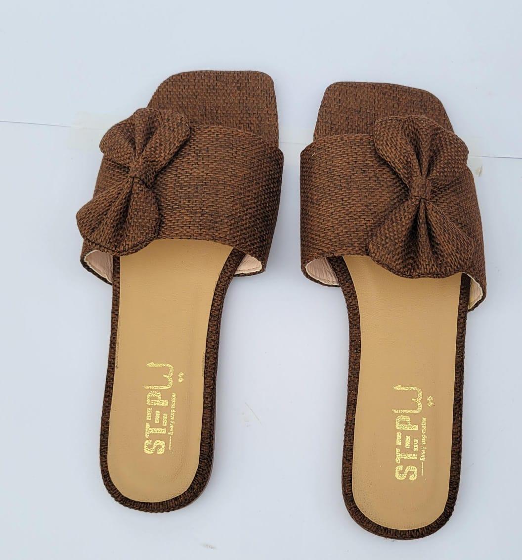 Elegent Women's Brown Rexine Flats