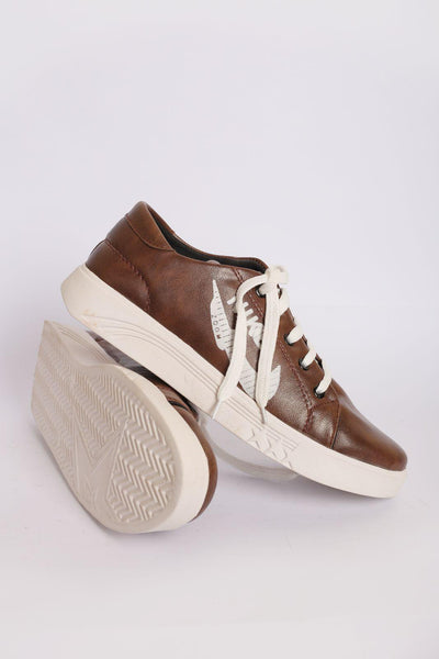 Stylish Men's Brown Synthetic Leather Sneakers