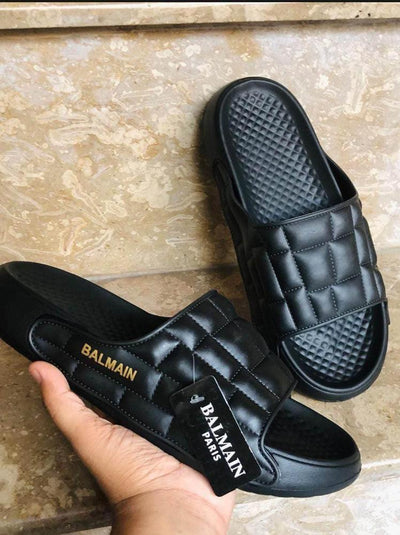 Men's Synthetic Leather Casual Slide Slippers