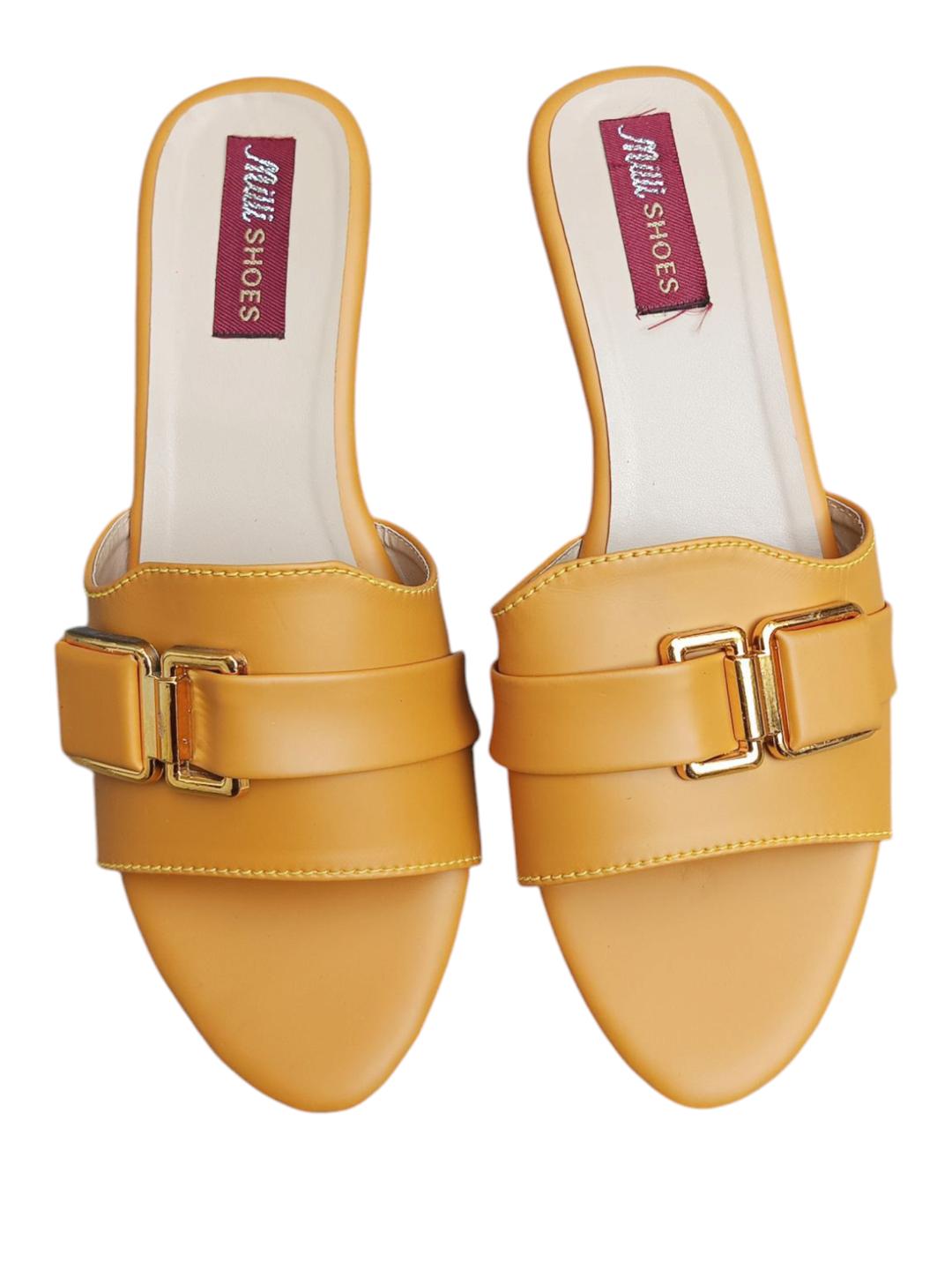 Stylish Women's Wedge Heels in Vibrant Yeloow-Perfect for Semi-Formal Occasion