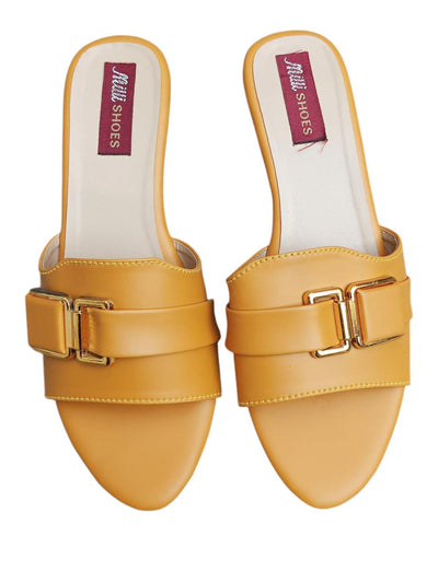 Stylish Women's Wedge Heels in Vibrant Yeloow-Perfect for Semi-Formal Occasion