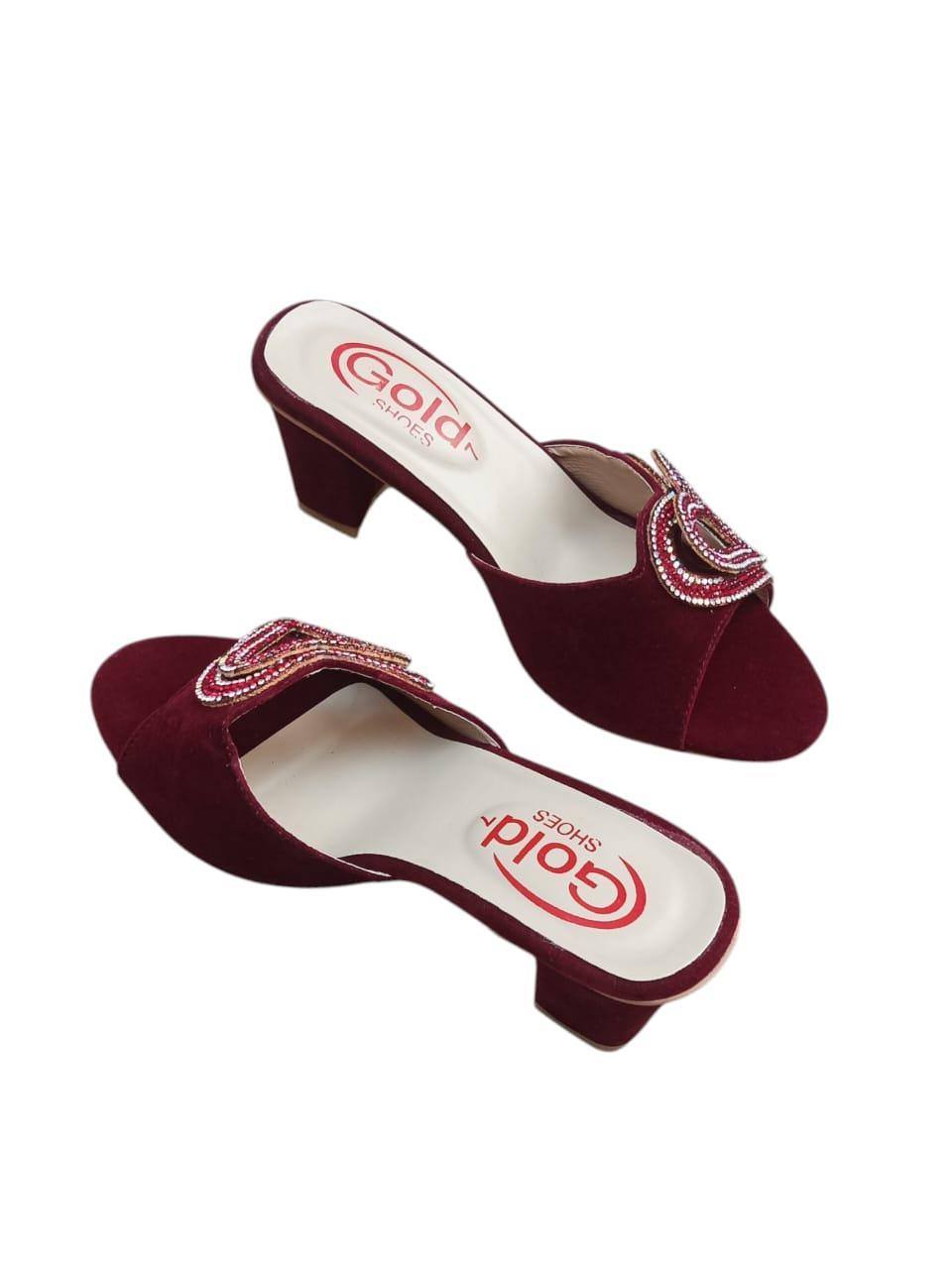 Stylish Women's Maroon Synthetic Leather Wedge-Casual and Fancy Design