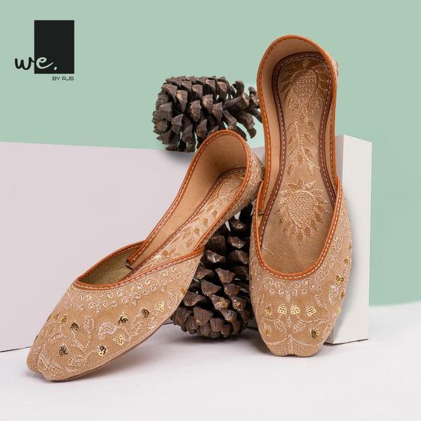 Women's Canvas Thread Work Formal Slip-On Khussa