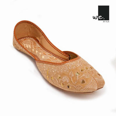 Women's Canvas Thread Work Formal Slip-On Khussa